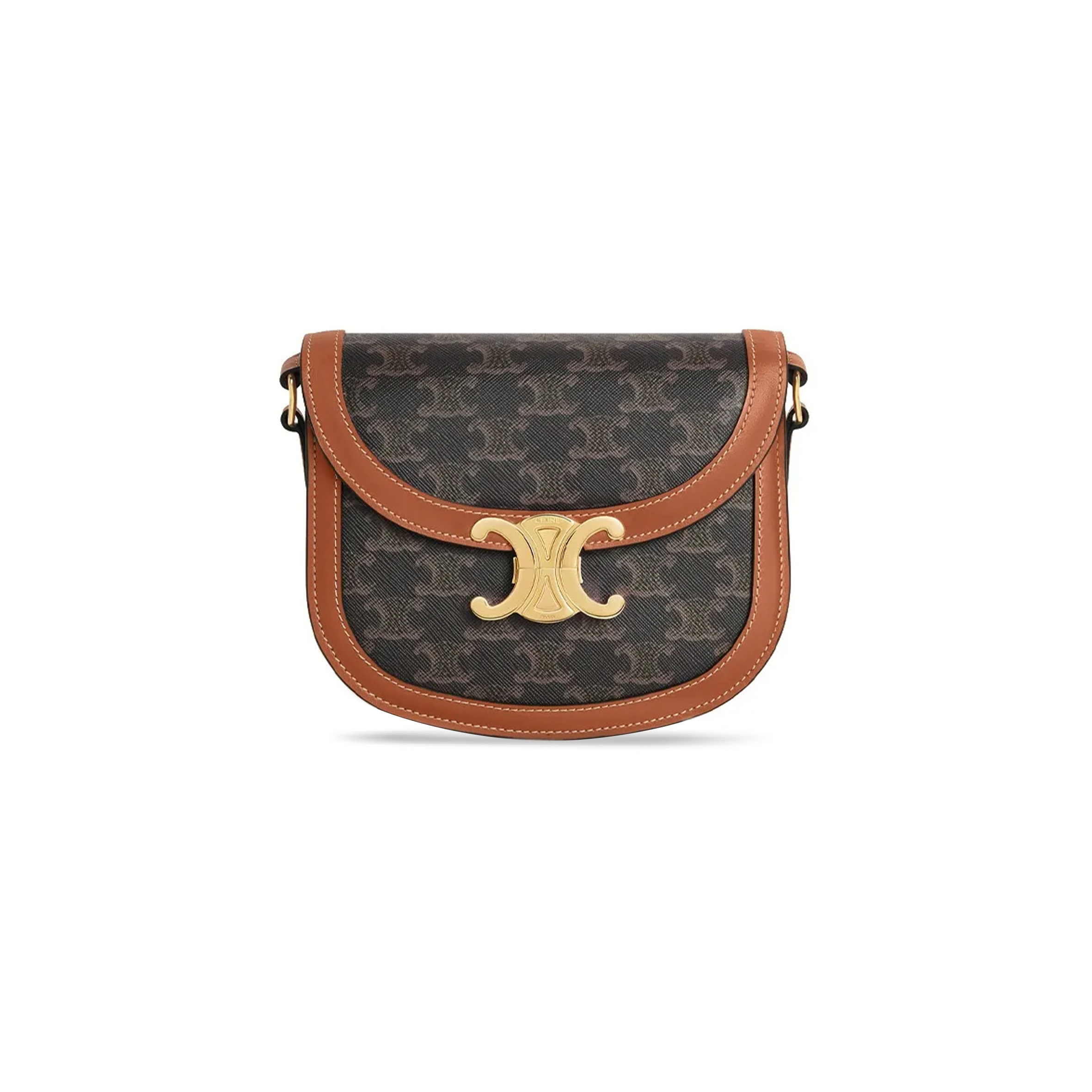 CELINE SHOULDER BAG IN TEEN BESACE TRIOMPHE PRINTED COWHIDE LEATHER 110962BZ4.04LU (18.5*16*6cm)